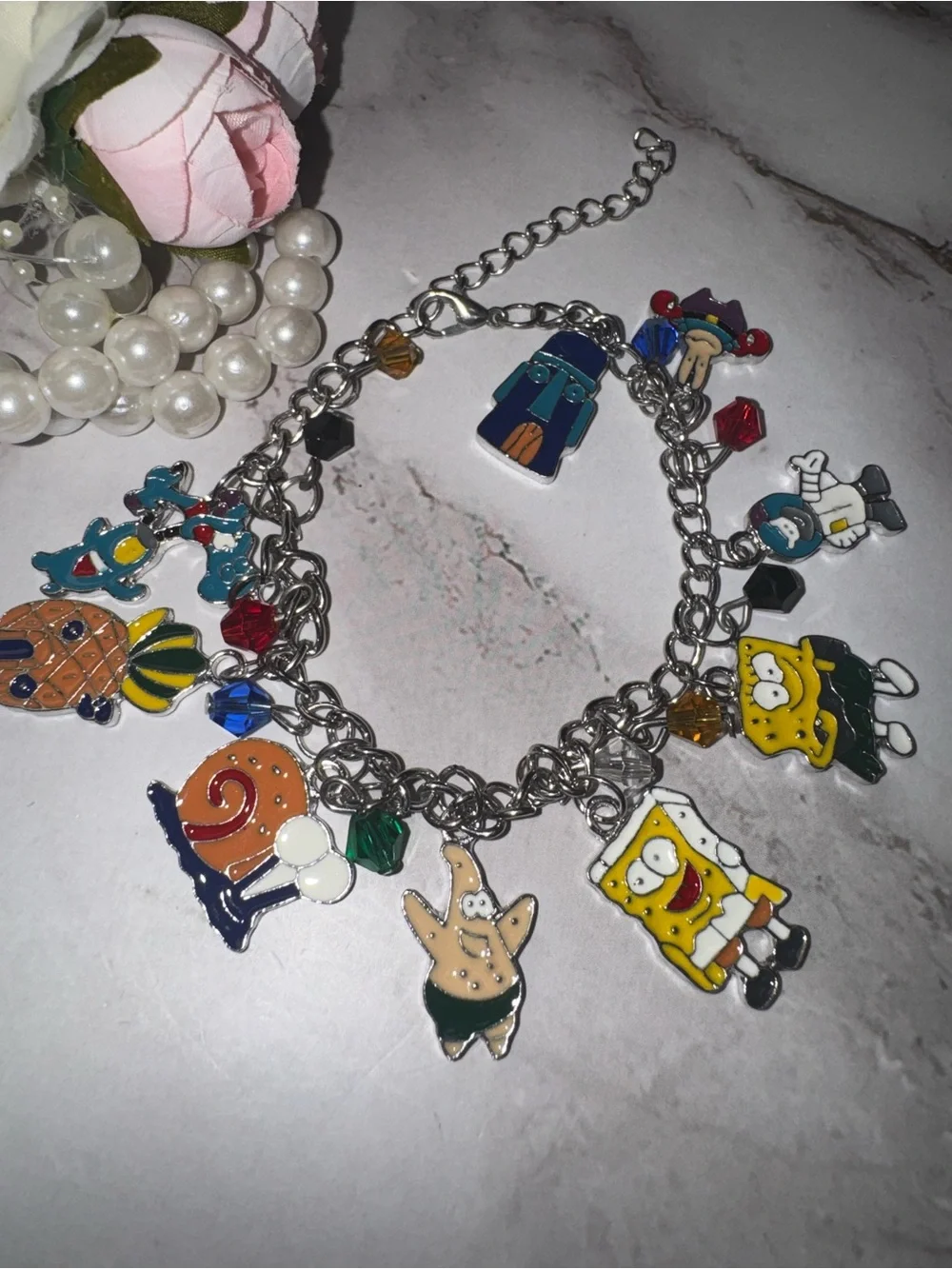 Kids Nickel-Chain Cartoon Charm Bracelet in Multi-Color